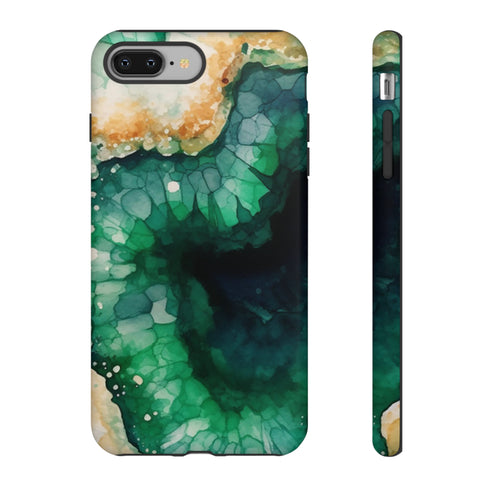 Green Geode in Watercolor - Impact Resistant Phone Case iPhone 8 Plus Matte